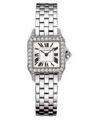 Cartier Santos Demoiselle  Quartz Women's Watch, 18K White Gold, Silver Dial, WF9003Y8