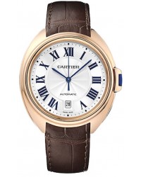 Cartier Cle De Cartier  Automatic Men's Watch, 18K Rose Gold, Silver Dial, WGCL0004