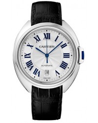 Cartier Cle De Cartier  Automatic Men's Watch, 18K White Gold, Silver Dial, WGCL0005