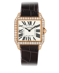 Cartier Santos Dumont  Quartz Men's Watch, 18K Yellow Gold, Silver Dial, WH100351