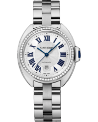 Cartier Cle De Cartier  Automatic Women's Watch, 18K White Gold, Silver Dial, WJCL0002