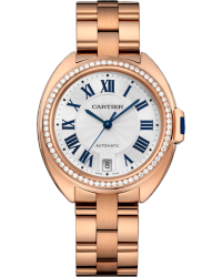 Cartier Cle De Cartier  Automatic Women's Watch, 18K Rose Gold, Silver Dial, WJCL0006
