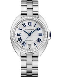 Cartier Cle De Cartier  Automatic Women's Watch, 18K White Gold, Silver Dial, WJCL0007