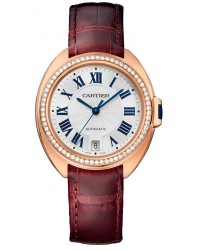 Cartier Cle De Cartier  Automatic Women's Watch, 18K Rose Gold, Silver Dial, WJCL0013