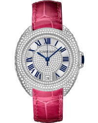 Cartier Cle De Cartier  Automatic Women's Watch, 18K White Gold, Silver Dial, WJCL0018