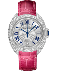 Cartier Cle De Cartier  Automatic Women's Watch, 18K White Gold, Silver Dial, WJCL0019