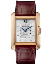 Cartier Tank Anglaise  Automatic Women's Watch, 18K Rose Gold, Silver Dial, WJTA0006