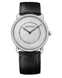 Cartier Ronde Louis  Automatic Men's Watch, 18K White Gold, Diamond Pave Dial, WR007007