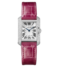 Cartier Tank Anglaise  Quartz Women's Watch, 18K White Gold, Silver Dial, WT100015
