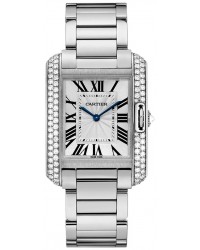 Cartier Tank Anglaise  Automatic Women's Watch, 18K White Gold, Silver Dial, WT100028