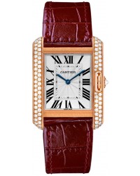 Cartier Tank Anglaise  Automatic Women's Watch, 18K Rose Gold, Silver Dial, WT100029