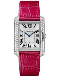 Cartier Tank Anglaise  Automatic Women's Watch, 18K White Gold, Silver Dial, WT100030