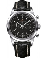 Breitling Transocean Chronograph 38  Automatic Men's Watch, Stainless Steel, Black Dial, A4131012.BC06.218X
