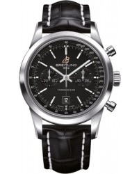 Breitling Transocean Chronograph 38  Automatic Men's Watch, Stainless Steel, Black Dial, A4131012.BC06.729P