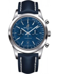 Breitling Transocean Chronograph 38  Automatic Men's Watch, Stainless Steel, Blue Dial, A4131012.C862.113X