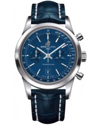 Breitling Transocean Chronograph 38  Automatic Men's Watch, Stainless Steel, Blue Dial, A4131012.C862.719P