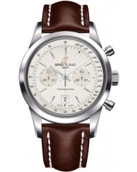 Breitling Transocean Chronograph 38  Automatic Men's Watch, Stainless Steel, Silver Dial, A4131012.G757.431X