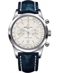 Breitling Transocean Chronograph 38  Automatic Men's Watch, Stainless Steel, Silver Dial, A4131012.G757.719P