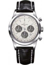 Breitling Transocean Chronograph  Automatic Men's Watch, Stainless Steel, Silver Dial, AB015212.G724.744P