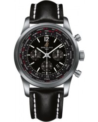 Breitling Transocean Chronograph Unitime  Chronograph Automatic Men's Watch, Stainless Steel, Black Dial, AB0510U6.BC26.441X