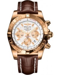 Breitling Chronomat 44  Chronograph Automatic Men's Watch, 18K Rose Gold, White Dial, HB011012.A696.740P