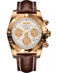 Breitling Chronomat 41  Chronograph Automatic Men's Watch, 18K Rose Gold, Silver Dial, HB014012.G713.725P