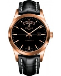 Breitling Transocean  Automatic Men's Watch, 18K Rose Gold, Black Dial, R4531012.BB70.744P