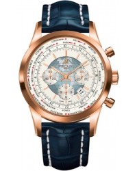 Breitling Transocean Chronograph Unitime  Chronograph Automatic Men's Watch, 18K Rose Gold, White Dial, RB0510U0.A733.747P
