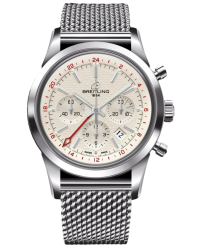 Breitling Transocean Chronograph GMT Limited Edition  Automatic Men's Watch, Stainless Steel, Silver Dial, AB045112.G772.154A