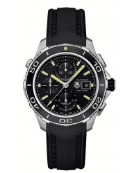 Tag Heuer Aquaracer 500M  Chronograph Automatic Men's Watch, Stainless Steel, Black Dial, CAK2110.FT8019