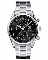 Tag Heuer Carrera  Chronograph Automatic Men's Watch, Stainless Steel, Black Dial, CAS2110.BA0730