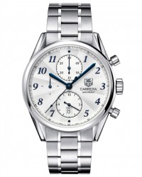 Tag Heuer Carrera  Chronograph Automatic Men's Watch, Stainless Steel, White Dial, CAS2111.BA0730