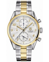 Tag Heuer Carrera  Chronograph Automatic Men's Watch, 18K Yellow Gold, White Dial, CAS2150.BD0731