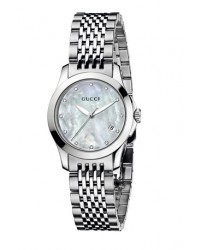 Gucci G-Timeless  Quartz Women's Watch, Stainless Steel, White Mother Of Pearl Dial, YA126504