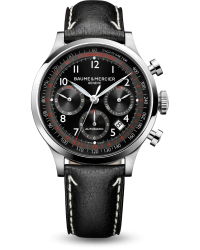 Baume & Mercier Capeland  Chronograph Automatic Men's Watch, Stainless Steel, Black Dial, MOA10001