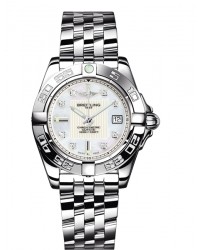 Breitling Galactic 32  Super-Quartz Women's Watch, Stainless Steel, Mother Of Pearl & Diamonds Dial, A71356L2.A708.367A