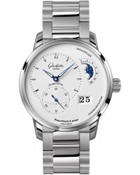 Glashutte Original PanoMaticLunar  Automatic Men's Watch, Stainless Steel, Silver Dial, 1-90-02-42-32-24