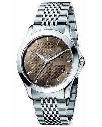 Gucci G-Timeless  Quartz Men's Watch, Stainless Steel, Brown Dial, YA126406
