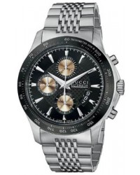 Gucci G-Timeless  Chronograph Quartz Men's Watch, Stainless Steel, Black Dial, YA126214