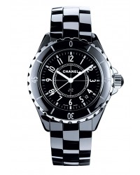 Chanel J12 Classic  Quartz Women's Watch, Ceramic, Black Dial, H0682
