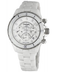 Chanel J12 Jewelry  Chronograph Automatic Women's Watch, Ceramic, White Dial, H2009
