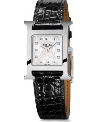 Hermes H Hour  Quartz Women's Watch, Stainless Steel, Mother Of Pearl & Diamonds Dial, 036749WW00