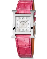 Hermes H Hour  Quartz Women's Watch, Stainless Steel, Mother Of Pearl & Diamonds Dial, 036813WW00