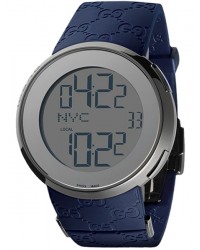 Gucci i-Gucci  Chronograph LCD Display Quartz Men's Watch, Stainless Steel, Grey Dial, YA114208