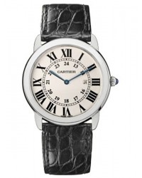 Cartier Ronde Solo  Quartz Men's Watch, Stainless Steel, White Dial, W6700255