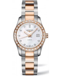 Longines Classic  Automatic Women's Watch, Stainless Steel, Mother Of Pearl & Diamonds Dial, L2.285.5.88.7