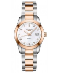 Longines Conquest  Automatic Women's Watch, 18K Rose Gold, Mother Of Pearl Dial, L2.285.5.87.7