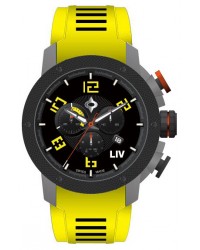 LIV Genesis X1  Chronograph Quartz Men's Watch, Gunmetal, Black Dial, 1230.45.13.SRB400