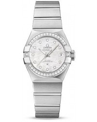 Omega Constellation  Automatic Women's Watch, Stainless Steel, Mother Of Pearl & Diamonds Dial, 123.15.27.20.55.002