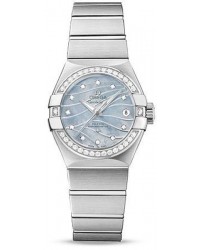 Omega Constellation  Automatic Women's Watch, Stainless Steel, Mother Of Pearl & Diamonds Dial, 123.15.27.20.57.001